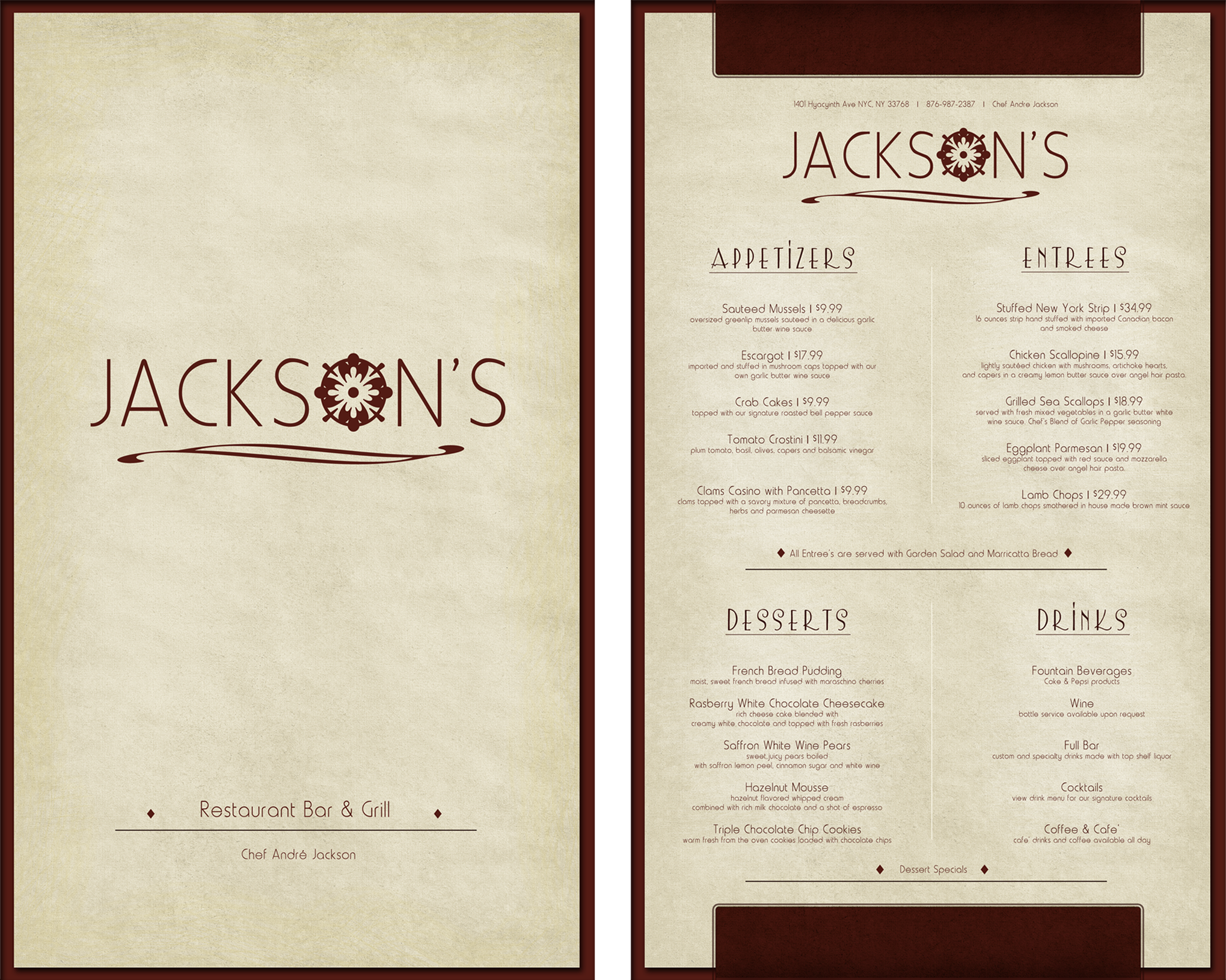 Elegant Restaurant Menu Design