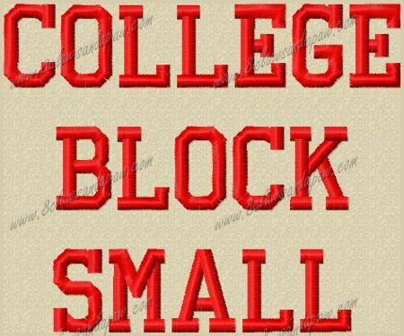 Embroidery College Block Letter Font