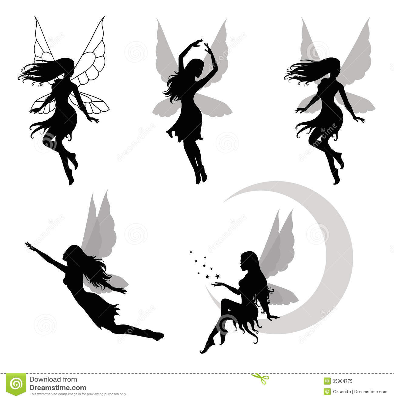 Fairy Silhouette Vector Art