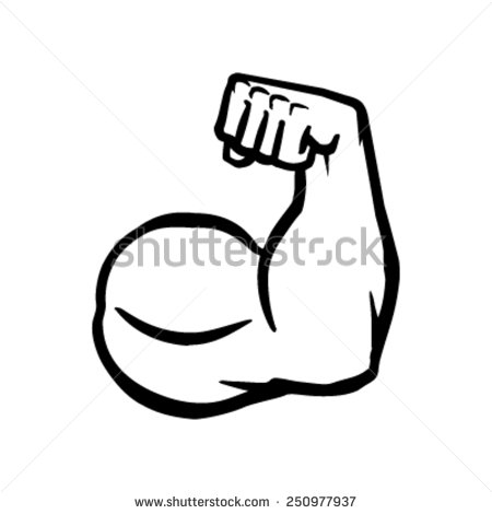 Flexing Arm Muscle Drawing