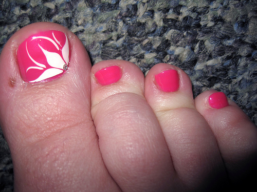 Flower Toe Nail Art Designs