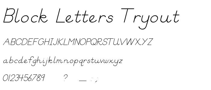 Font Block Letter Try Out