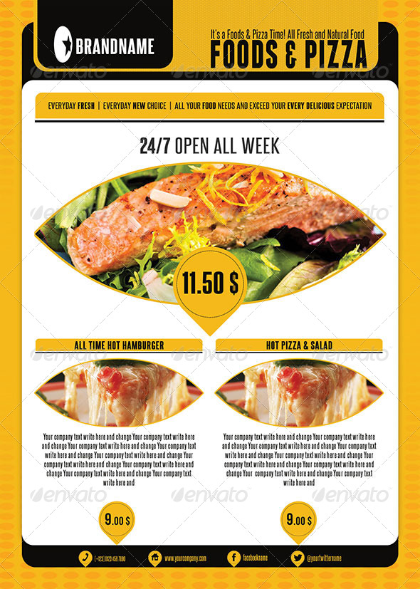 Food Menu Flyer Template Food Menu Flyer Template