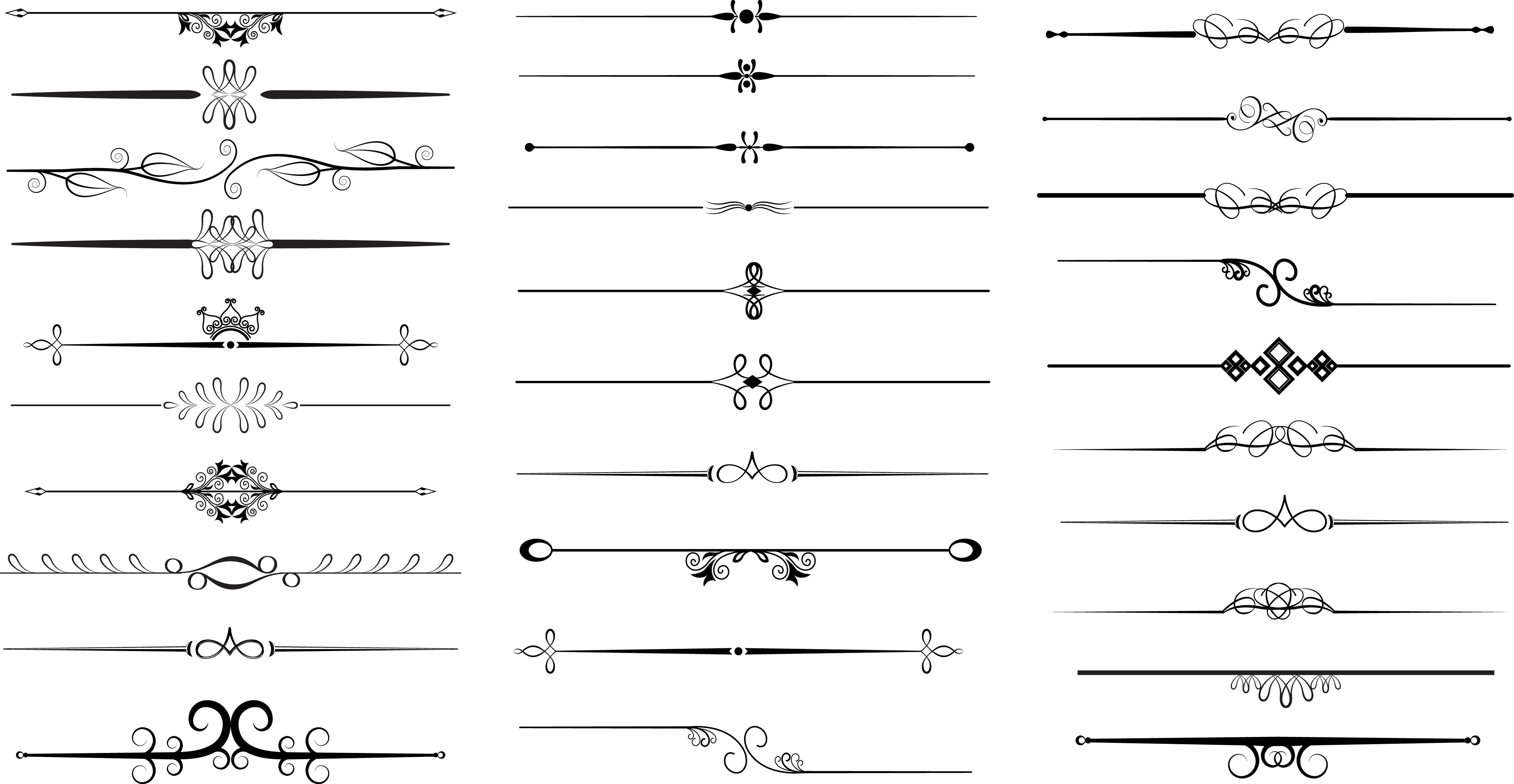 Free Vector Decorative Line Dividers