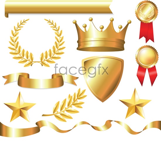 Free Vector Gold Ribbons