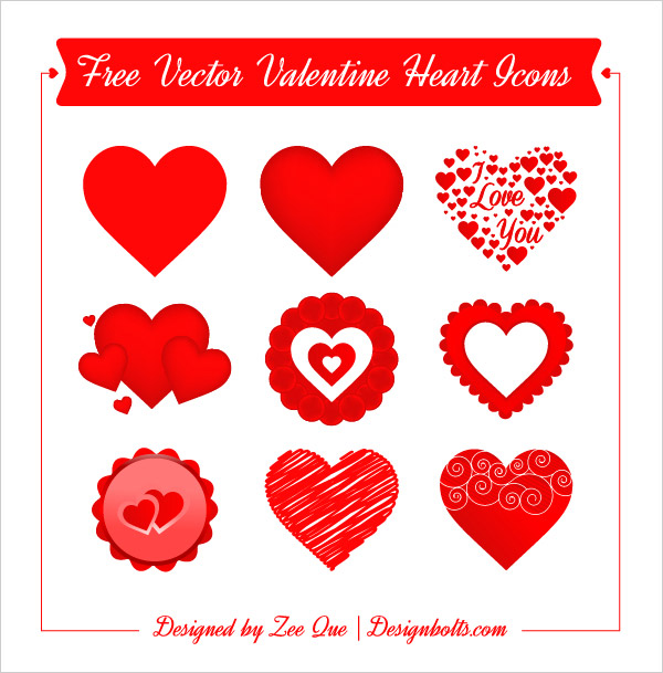 Free Vector Valentine Hearts