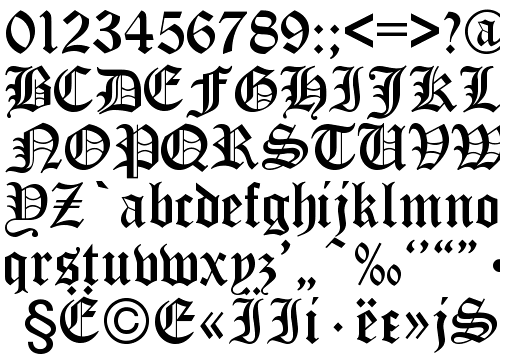 German Gothic Font German Gothic Font