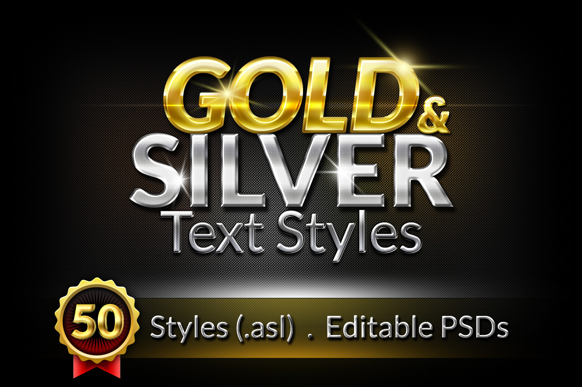 Gold Photoshop Silver Text Gold Photoshop Silver Text