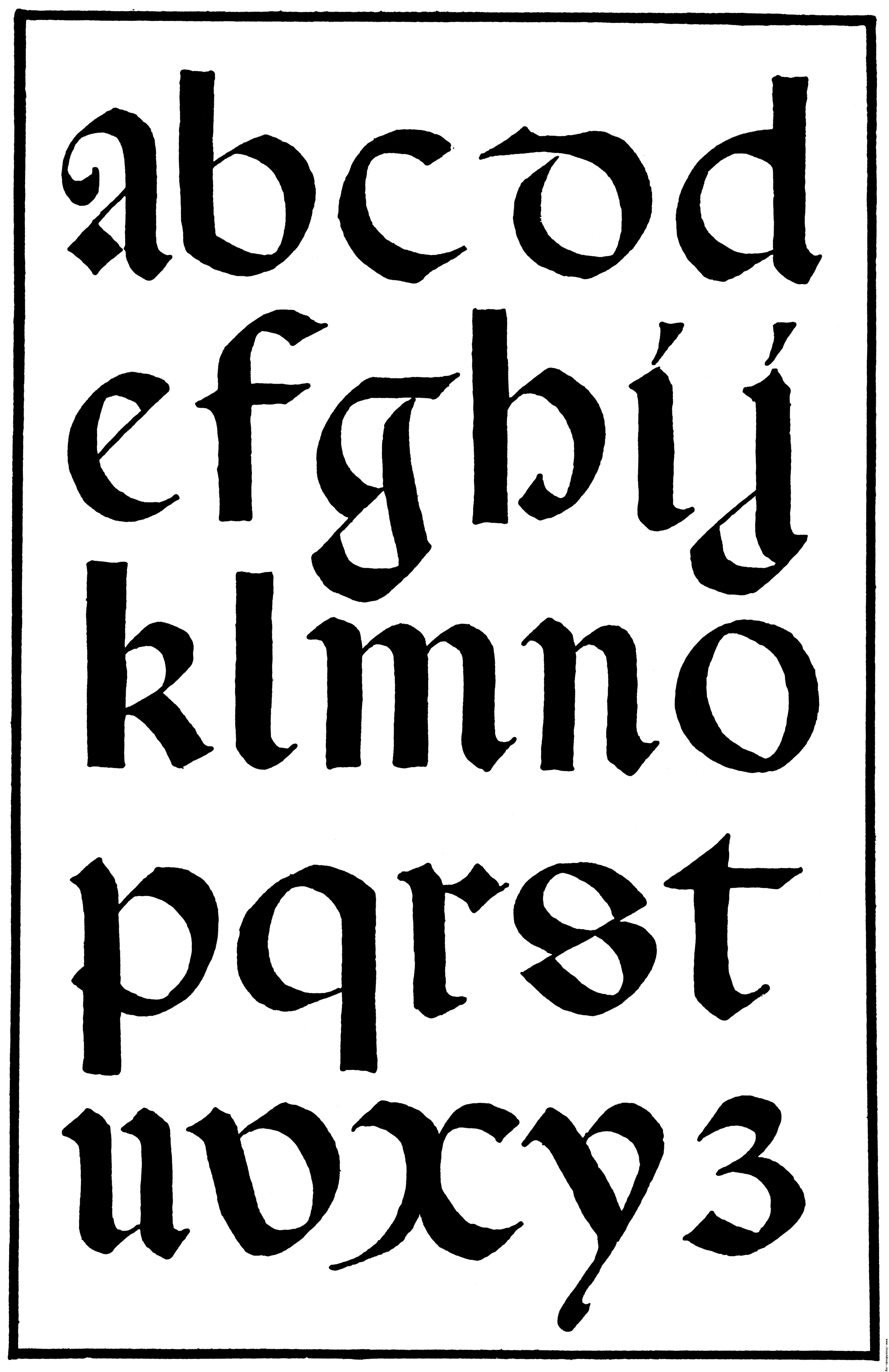 Gothic Calligraphy Alphabet Letters