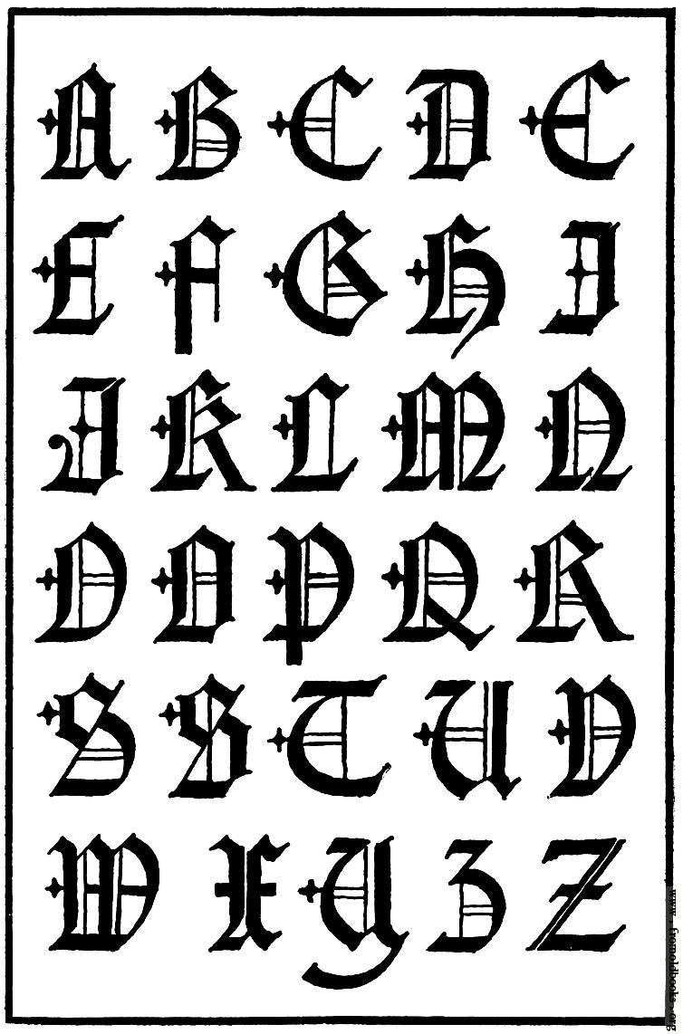 Gothic Calligraphy Font Alphabet Letters