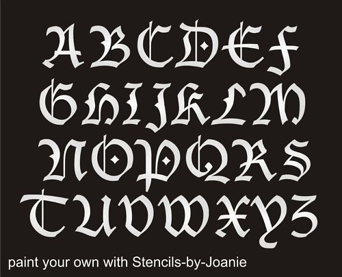Gothic Font Alphabet Letters Stencils