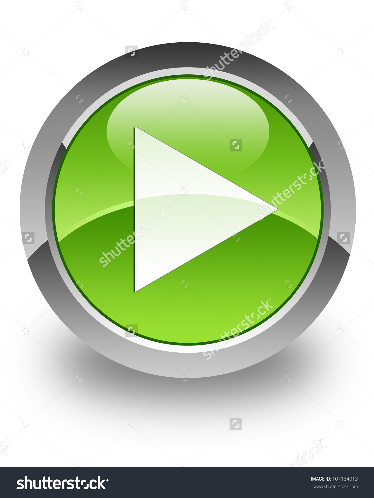 Green Play Button Icon