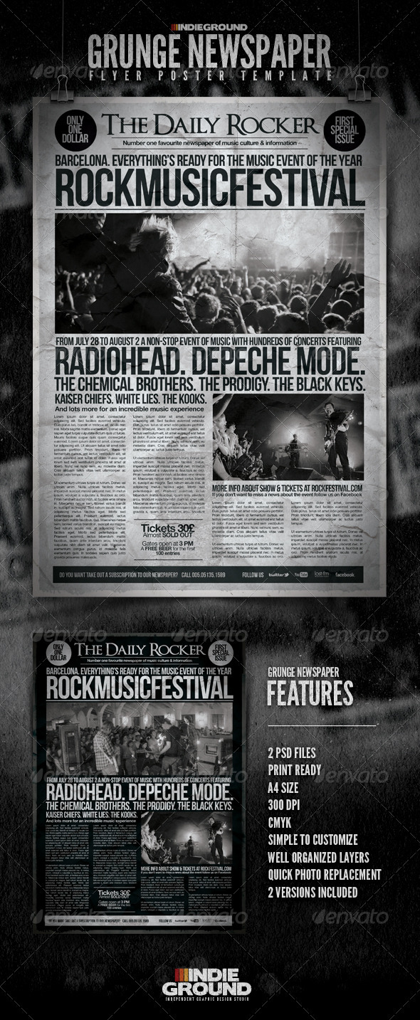 Grunge Flyer Newspaper Grunge Flyer Newspaper