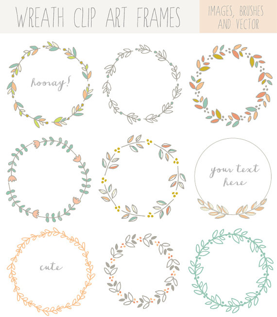 Hand Drawn Laurel Wreath Clip Art