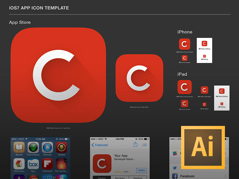 iOS App Icon Template iOS App Icon Template