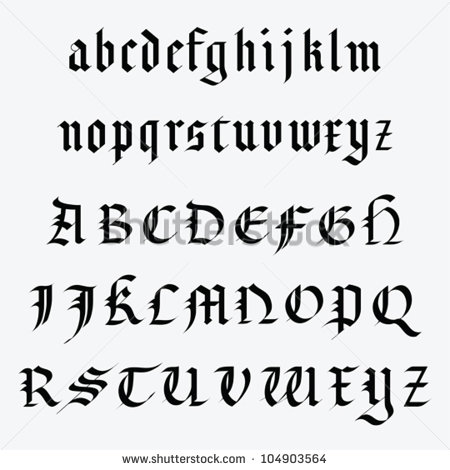 Medieval Writing Alphabet