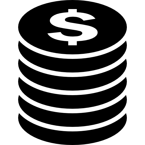 Money Stack Coin Icon Black