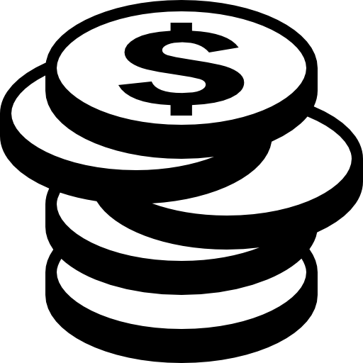 Money Stack Coin Icon Black
