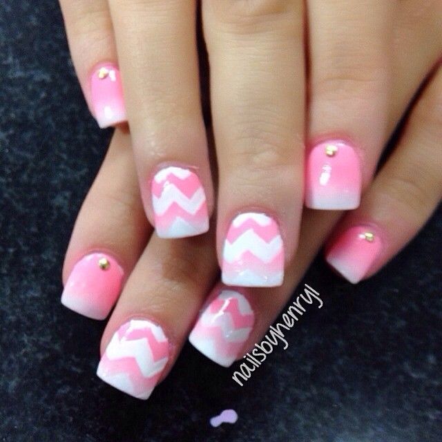 Ombre Chevron Nail Art Design Ombre Chevron Nail Art Design