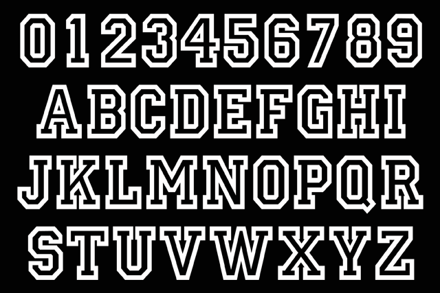 Outline Number Font