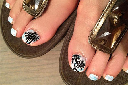 Palm Tree Toe Nail Designs