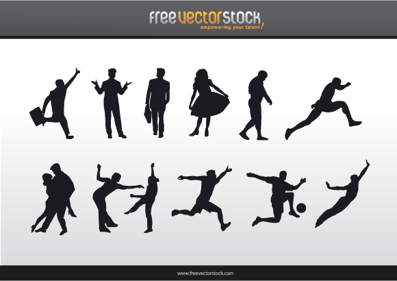 6 Vector Silhouette Blur Person Images