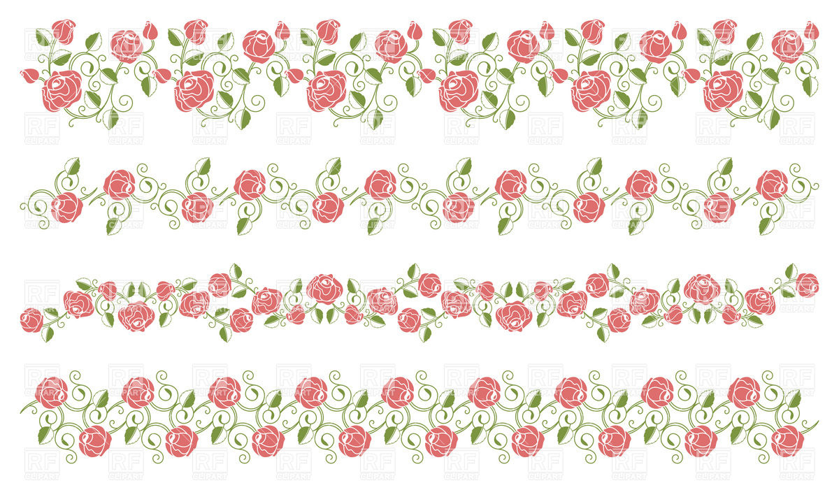 Pink Rose Border Clip Art