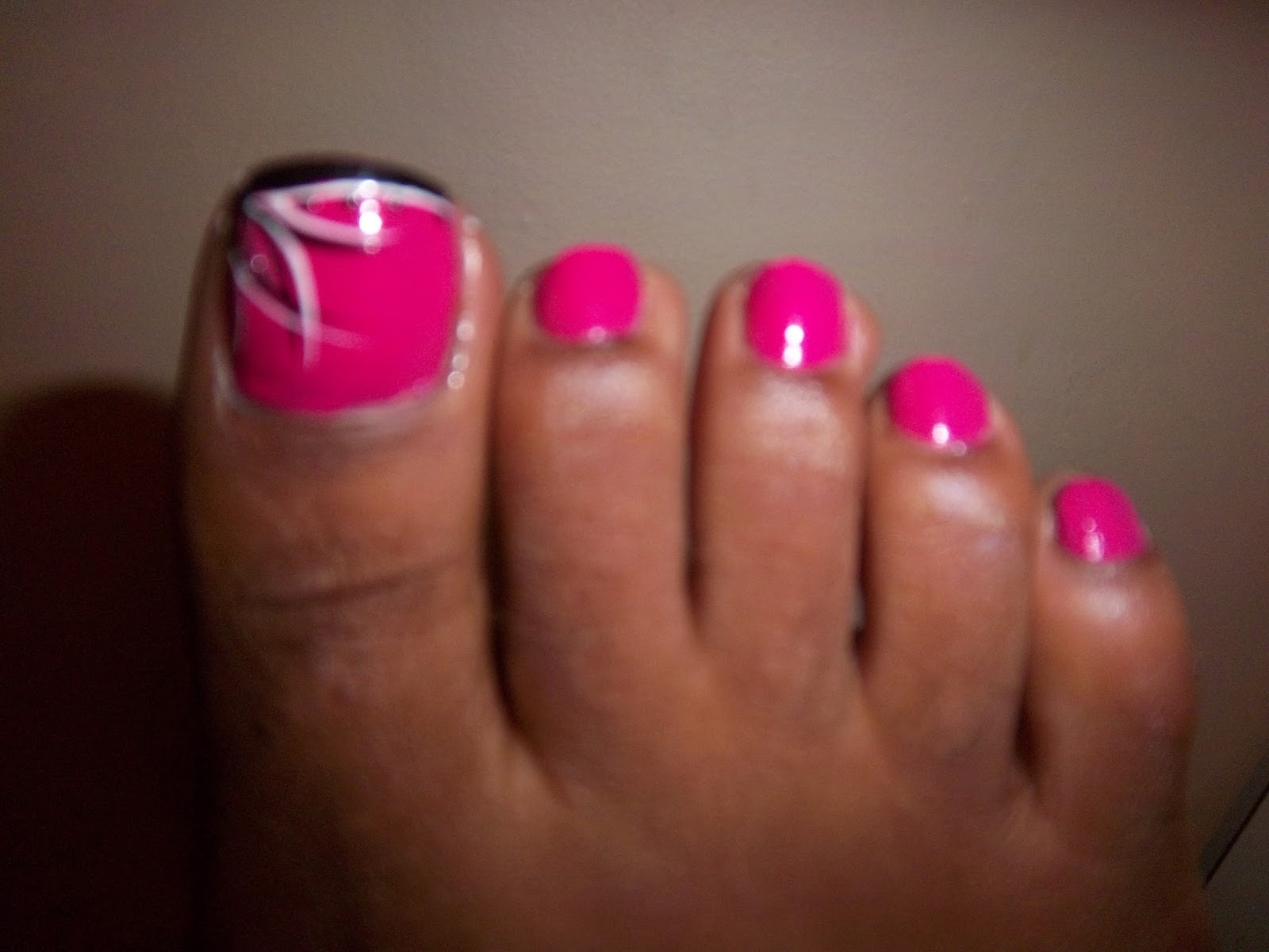 Pink Toe Nail Art Design