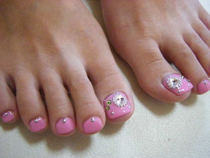 Pink Toenail Design