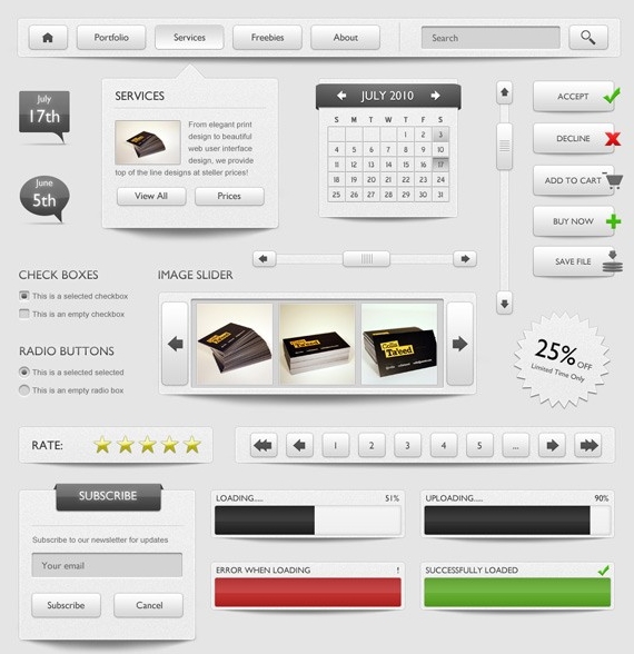 15 Web Design Elements PSD Images