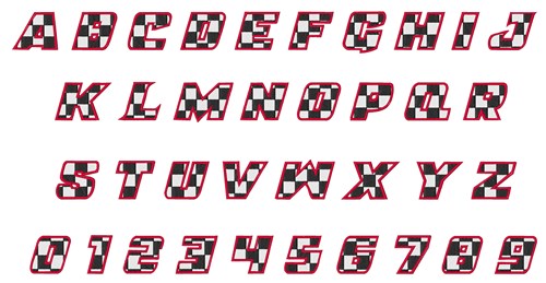 Racing Number Fonts Racing Number Fonts