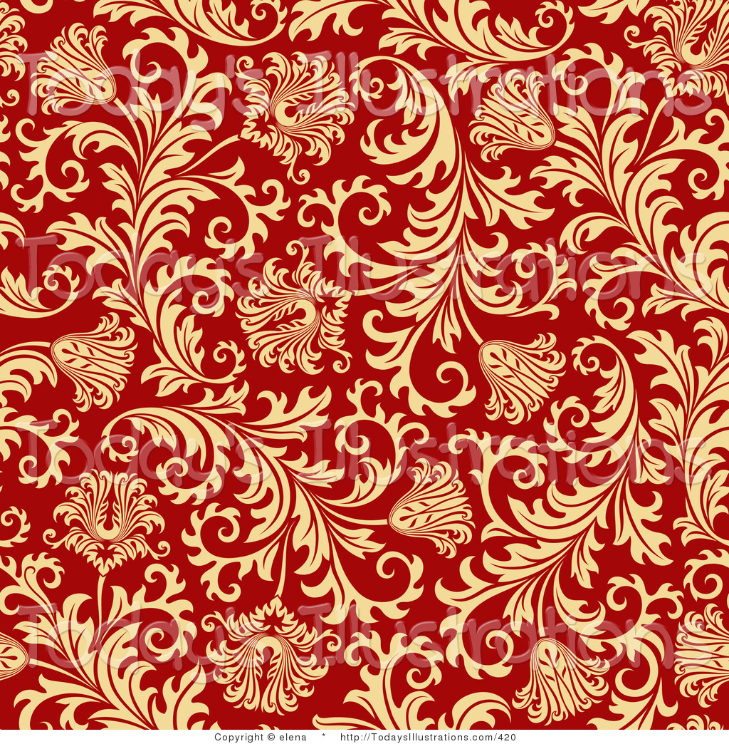 Red and Gold Floral Design
