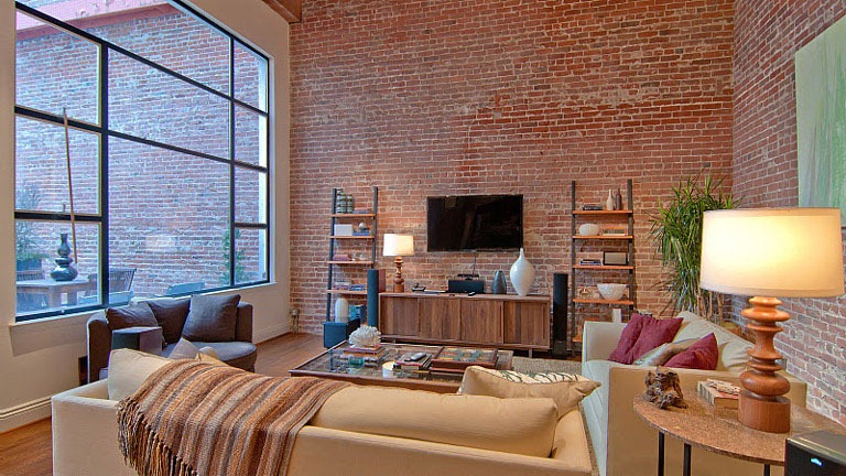 14 Studio With Brick Wall Interior Design Images