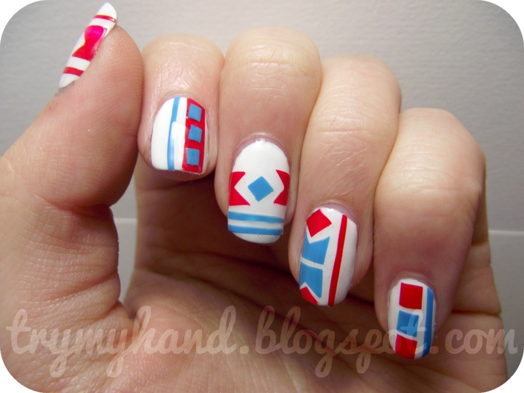 Red White and Blue Nail Art Designs