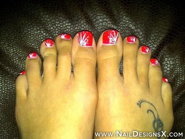 Sexy Red Toe Nail Design