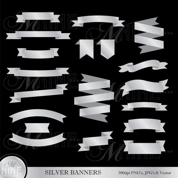 Silver Ribbon Banner Clip Art
