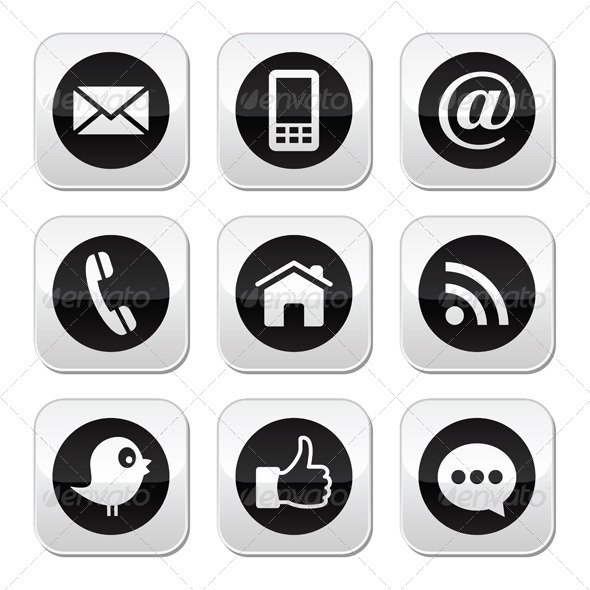 Social Media Icons Phone Contact