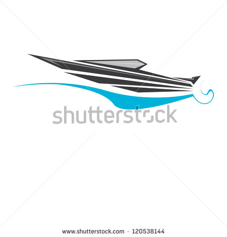 Speed Boat Clip Art Black and White