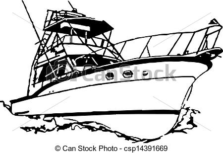 Sport Fishing Boat Clip Art