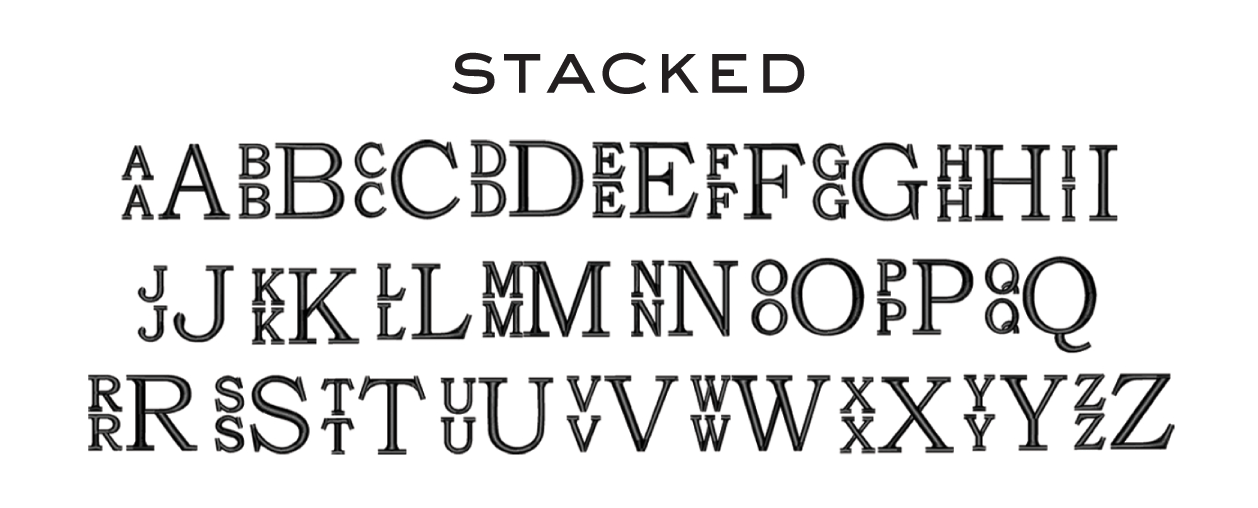 Stacked Monogram Embroidery Font