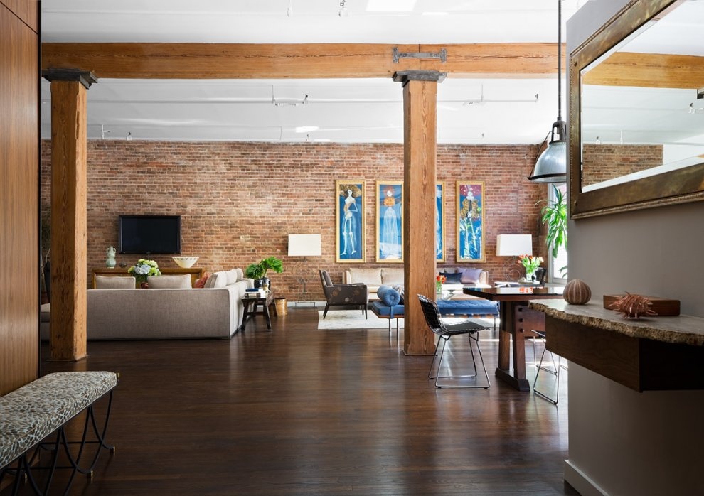 Studio Apartment with Brick Walls