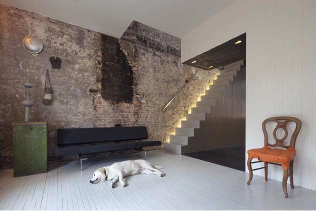 Studio Interior Design with Brick Wall
