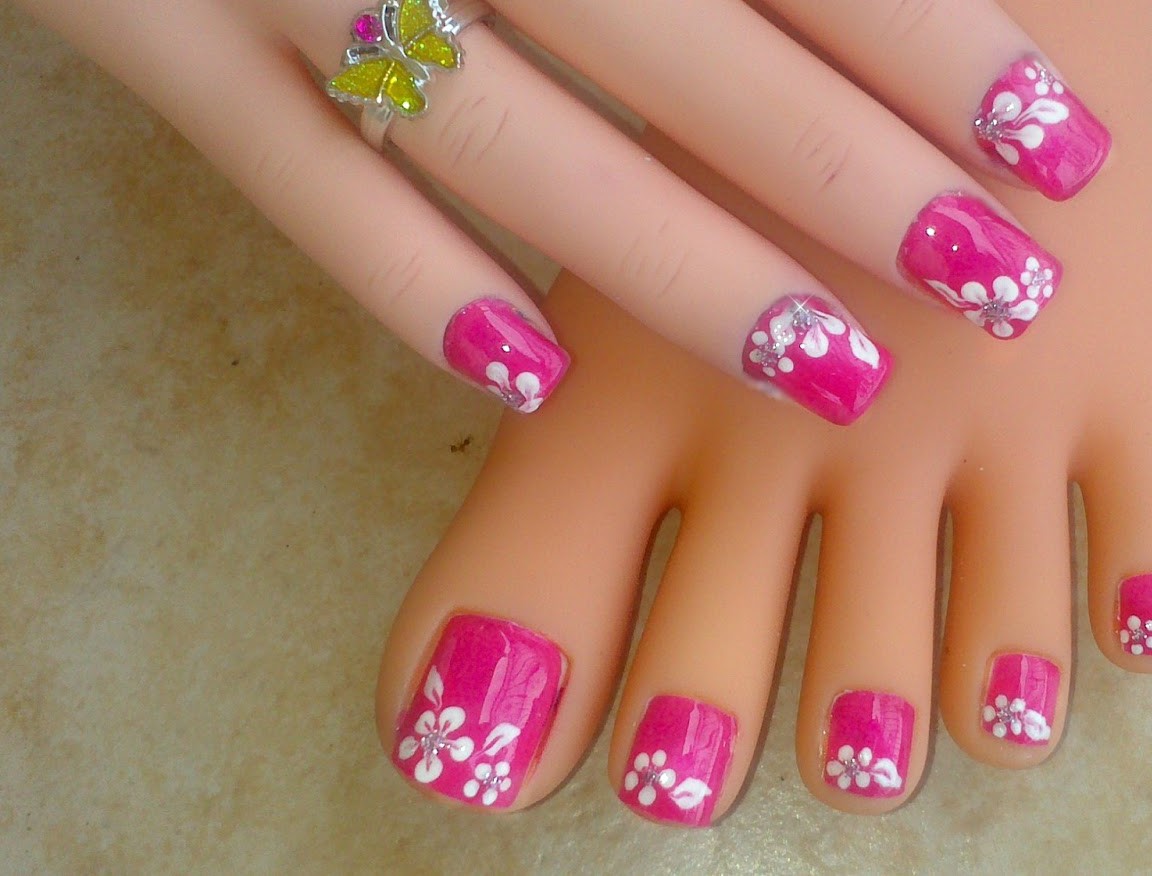 Summer Toe Nail Flower Designs