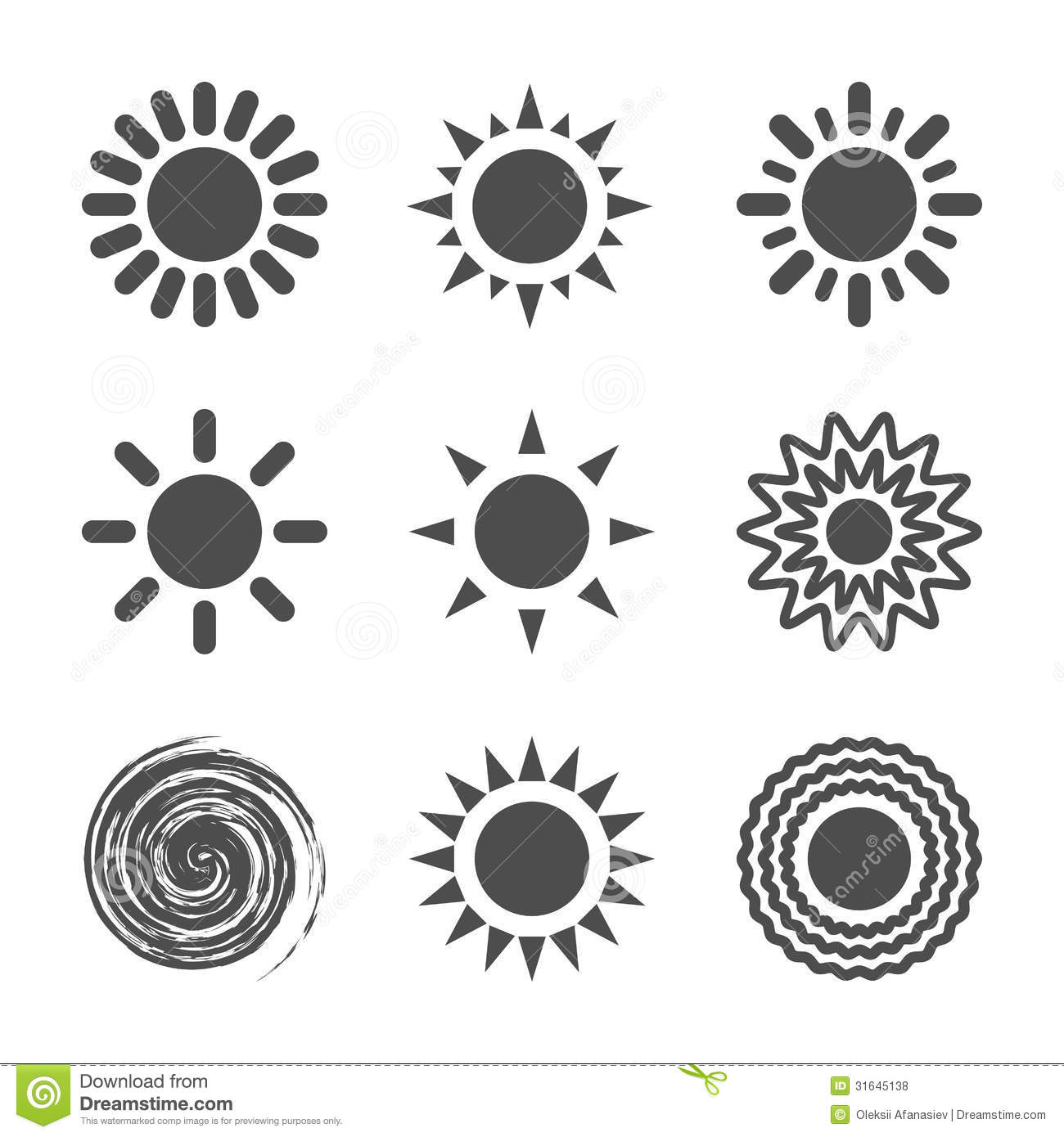 Sun Icons Vector Illustrations
