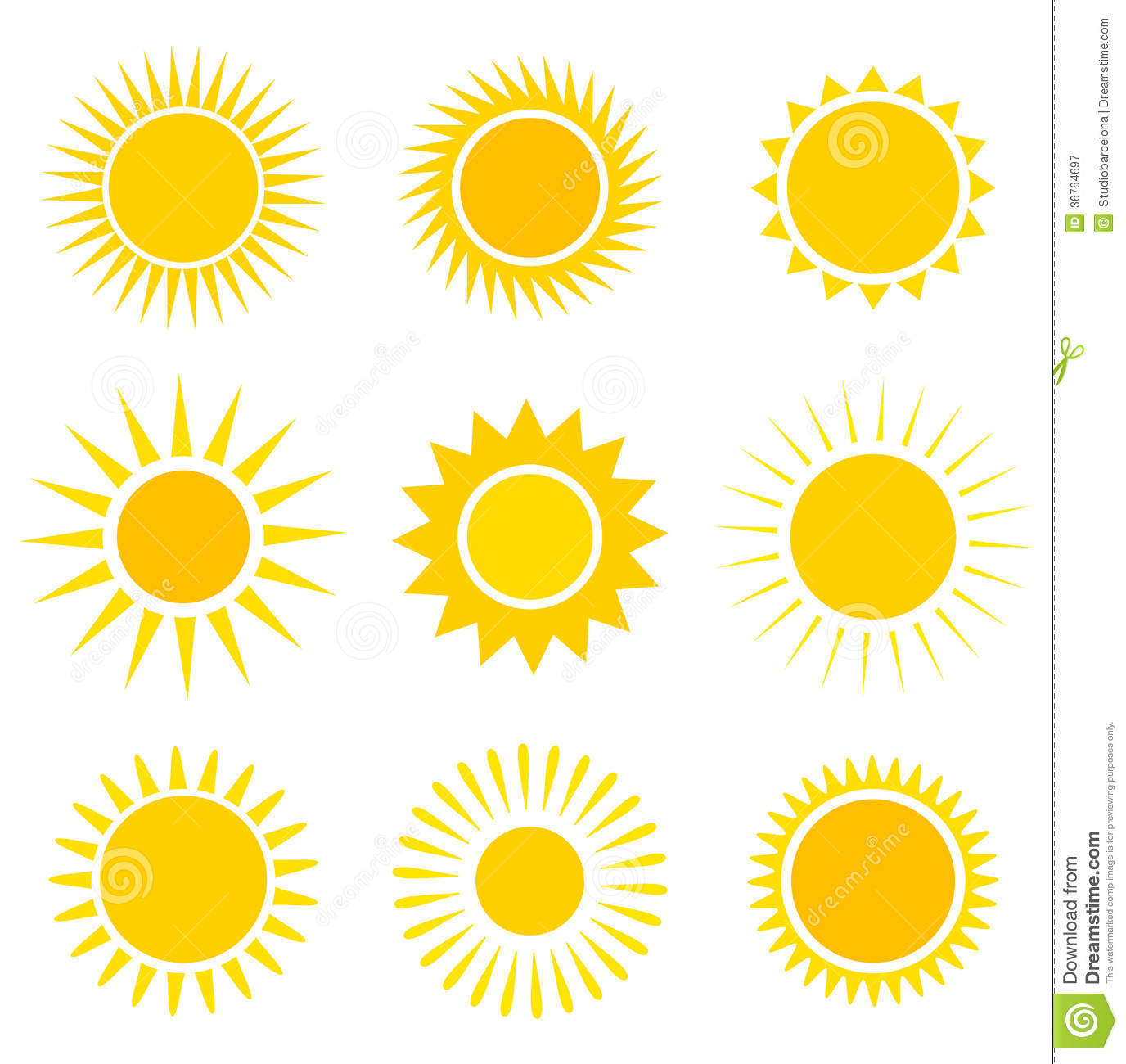 Sun Icons Vector Illustrations