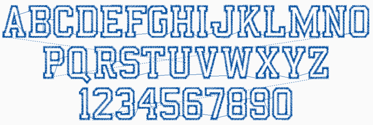 Varsity Letter Outline Fonts