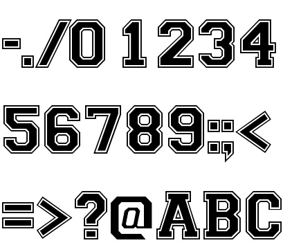 Varsity Number Font Varsity Number Font