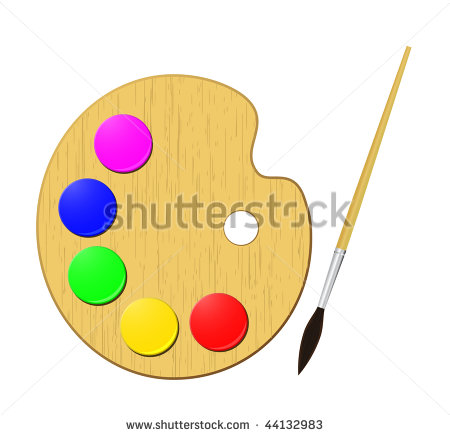 Vector Art Artist Palette and Brushes