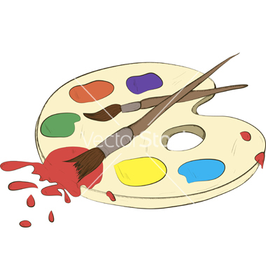 Vector Art Artist Palette and Brushes