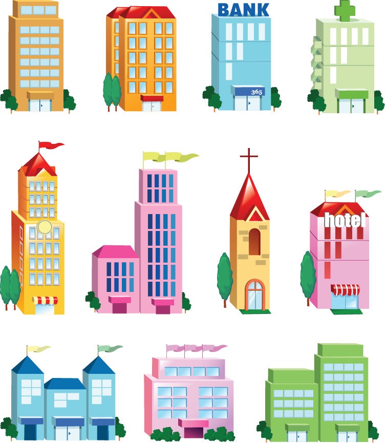 10 Office Building Icon Vector Images